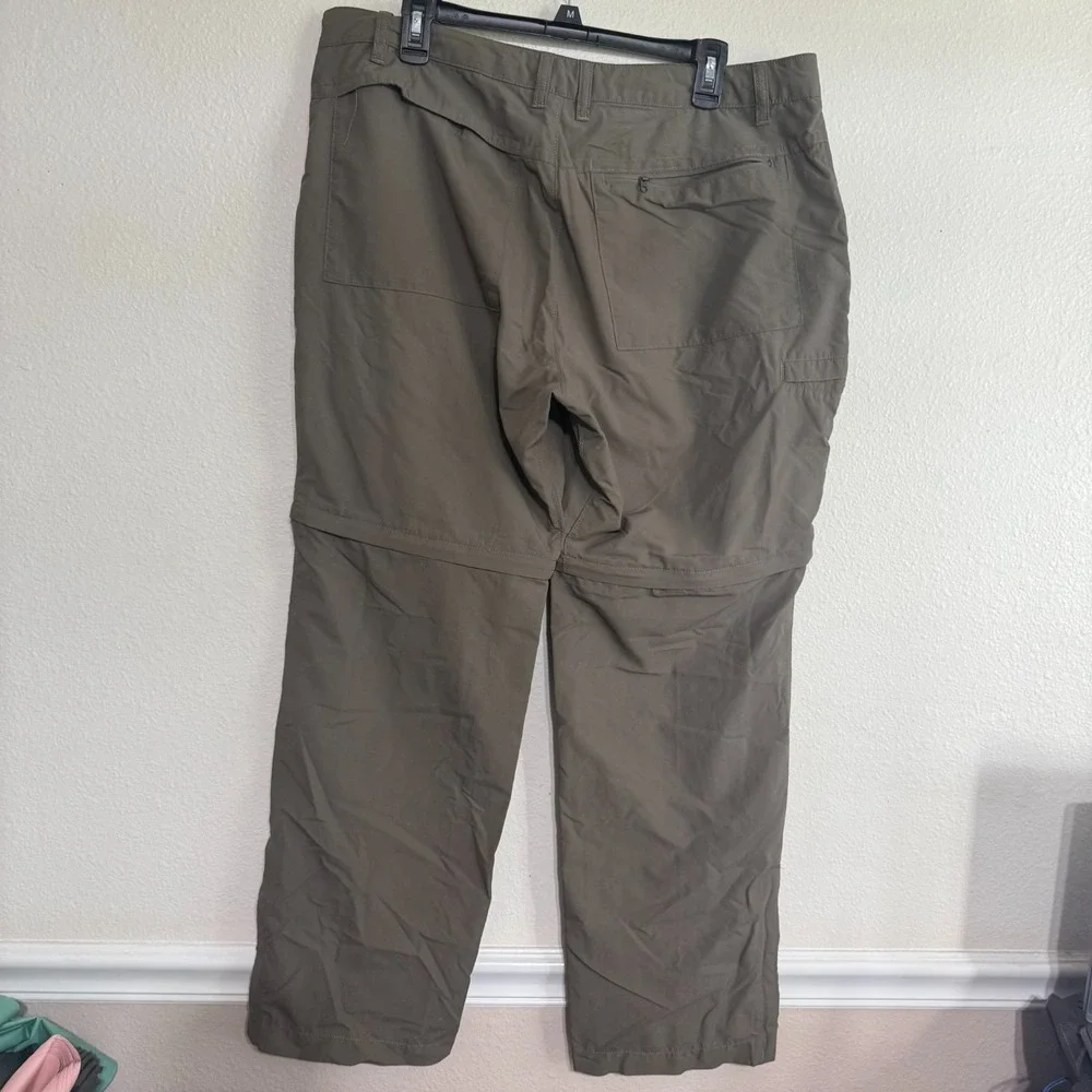 The North Face Convertible Pants Men's 38‎ Taupe 100% Nylon Snap Hiking Outdoor